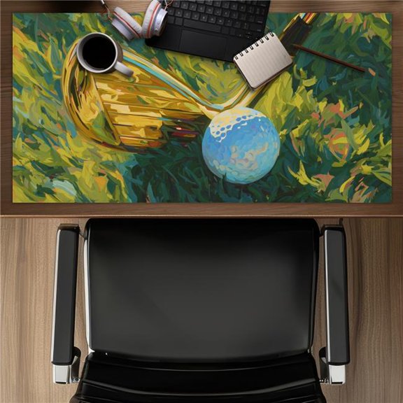 MWW C1DM1531L2NDO7 16 x 32 in. Golden Club Green Desk Mat for Home Decor - Stylish & Functional