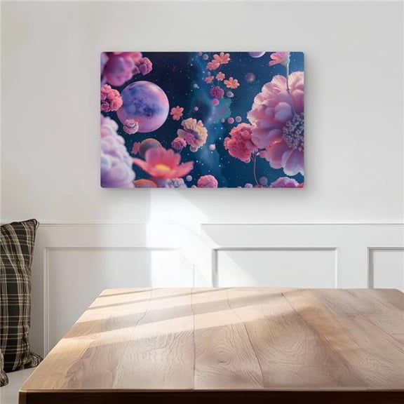 MWW C1MP121894SXZH 12 x 18 in. Pink Void - Blue Metal Print Wall Art for Stylish Home Decor