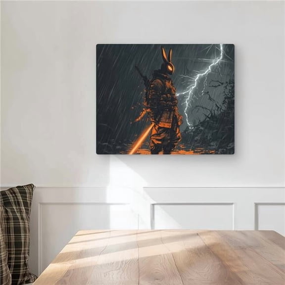 MWW C1MP16203KQK6Y 16 x 20 in. War Machine - White Metal Print Wall Art for Modern Home Decor