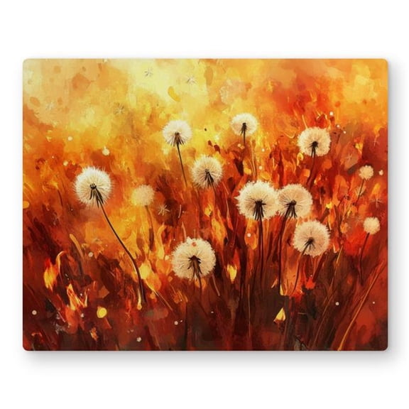 MWW C1MP1620OKECF0 16 x 20 in. Dandelion Fire - White Metal Print Wall Art for Home Decor - Modern Art