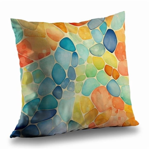 MWW C1PC16160W6OIL 16 x 16 in. Blobs Turquoise Polyester Twill Throw Pillow - Stylish Home Decor