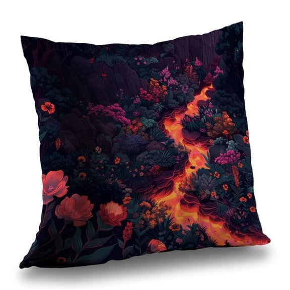 MWW C1PC16167S3C1J 16 x 16 in. Flowing Magma - Gray Polyester Twill Throw Pillow for Home Decor