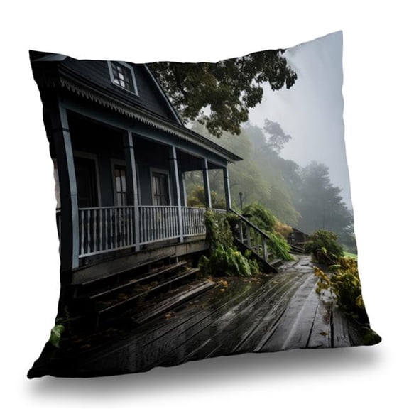 MWW C1PC16168Z0XSK 16 x 16 in. Rainy Porch - Brown Polyester Twill Throw Pillow for Home Decor