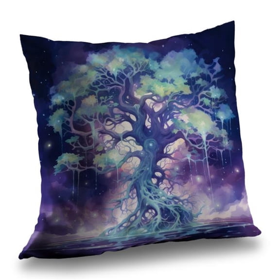 MWW C1PC1616DHV09V 16 x 16 in. Surreal Sap - Turquoise Polyester Twill Throw Pillow for Home Decor