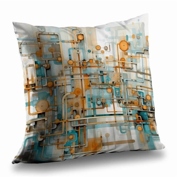 MWW C1PC1616QN5ZYE 16 x 16 in. Like Clockwork Gold Polyester Twill Throw Pillow - Elegant Home Decor