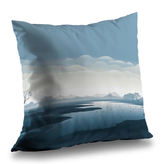 MWW C1PO1818AELVD1 18 x 18 in. Minimalist Swamp Blue Outdoor Throw Pillow - Home Decor