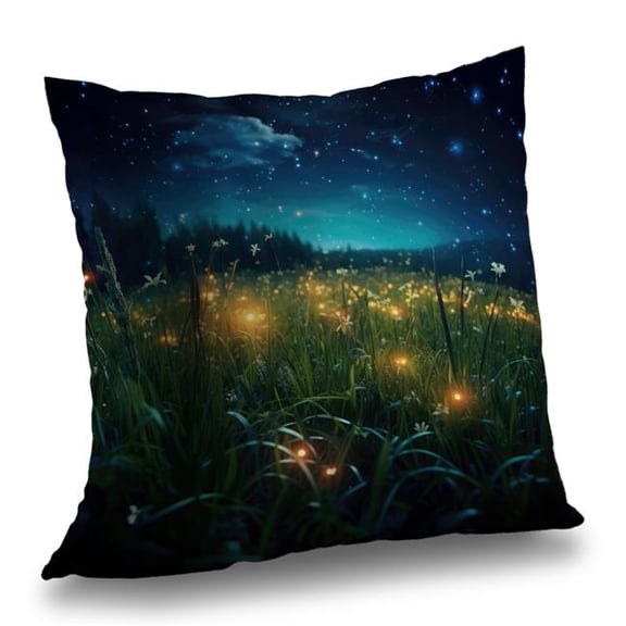 MWW C1PO20206ETVSY 20 x 20 in. Fireflies at Night - Green Outdoor Throw Pillow for Home Decor