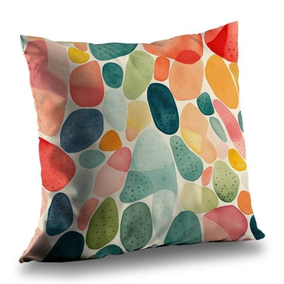 MWW C1PT2020RBO3EZ 20 x 20 in. Seedy Shapes Turquoise Polyester Twill Throw Pillow - Home Decor