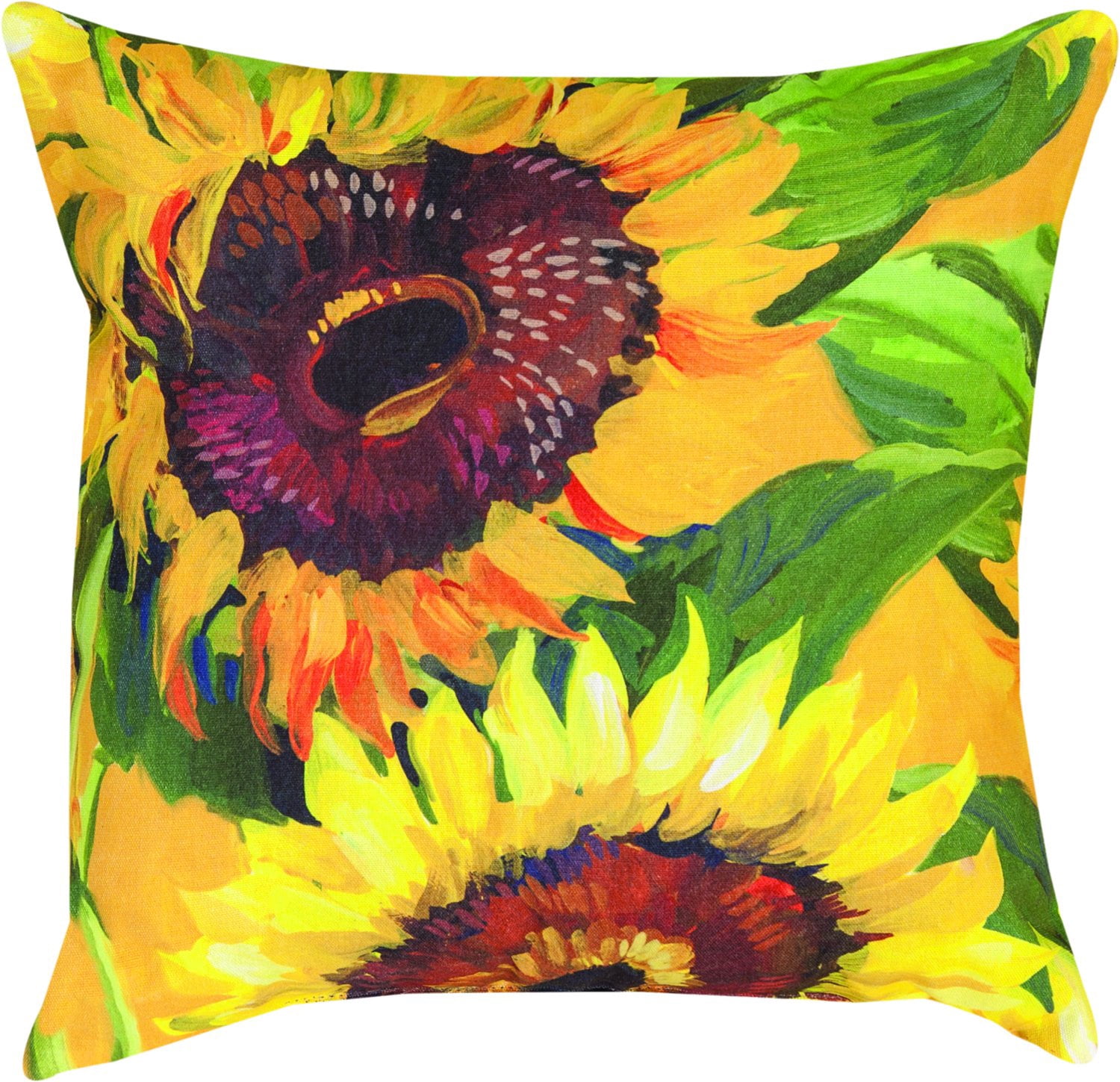 MWW Manual Indoor/Outdoor Climaweave Throw Pillow, Sunflowers, 18"
