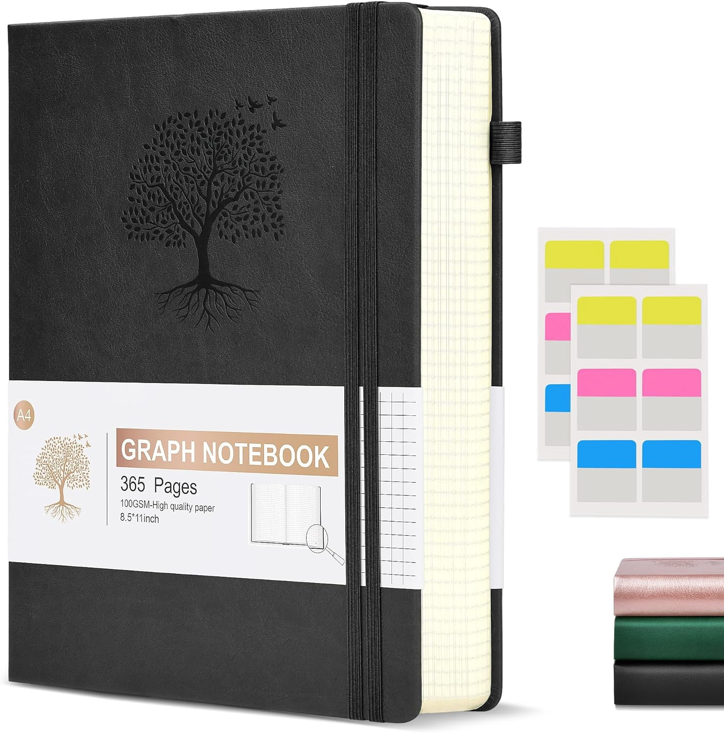 MWYXX Graph Paper Notebook Journal, 360 Numbered Pages Grid Notebooks 8 ...
