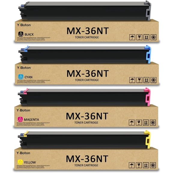 MX-36NT MX36NT Toner Cartridge Compatible for Sharp MX-2610N MX-2615N MX-2640N MX-3110N MX-3115N MX-3140N MX-3610N MX-3640N MX-3648N Printer(4-Pack)