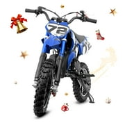 MX 49cc 2-Stroke Gas Powered Mini Dirt Bike for Kids 13+, 24MPH Off-Road Youth Motorcycle with Dual Disc Brakes, Shock Absorber & Throttle Limiter