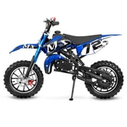 MX 49cc 2-Stroke Gas Powered Mini Dirt Bike for Kids 13+, 24MPH Off-Road Youth Motorcycle with Dual Disc Brakes, Shock Absorber & Throttle Limiter