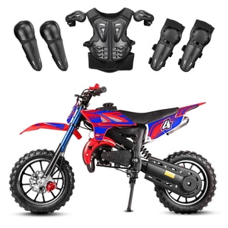 MX 49cc Kids Dirt Bike, 2-Stroke Gas Powered Mini Dirt Bike for Kids & Youth, Up to 28 MPH, Front & Rear Disc Brakes, Dual Suspension, Kill Switch, 180 lb Capacity
