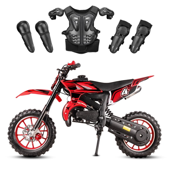 MX 49cc Kids Dirt Bike, 2-Stroke Gas Powered Mini Dirt Bike for Kids & Youth, Up to 24 MPH, 225 lb Capacity
