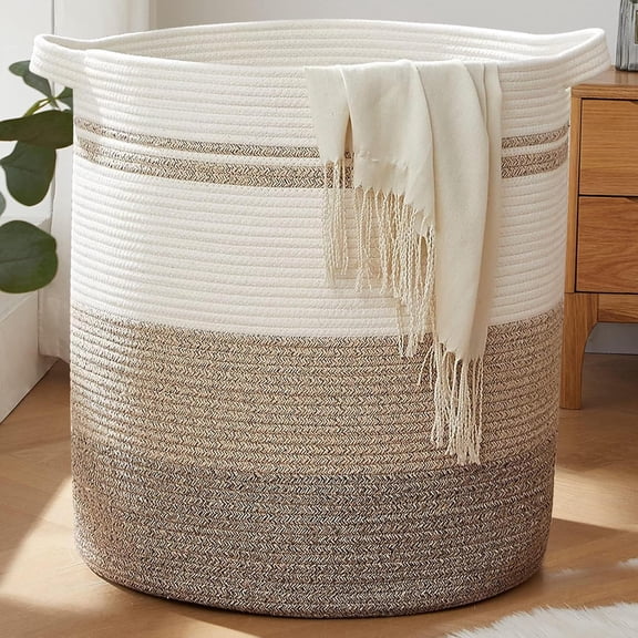 MX-5L Laundry Baskets Hamper with Handles, Decorative Basket for Living room, Woven Storage Basket for Toys Bin,Pillows, Blankets