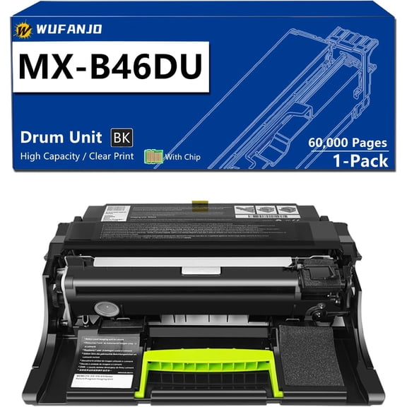 MX-B46DU Drum Unit Replacement for MXB46DU Drum Cartridge Compatible for Sharp MX-B467F MX-B467MF MX-B467P Printer, High-Yield 60,000 Pages, with Chip 1 Pack