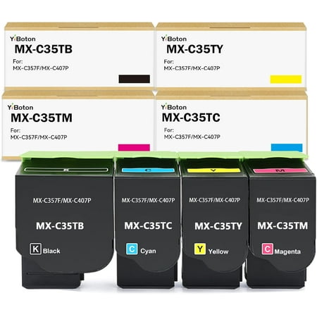 MX-C35T Compatible Toner Cartridge Replacement for Sharp MX-C35TB MX-C35TC MX-C35TY MX-C35TM for MX-C357F MX-C407P Printers (4-Pack High Yield )