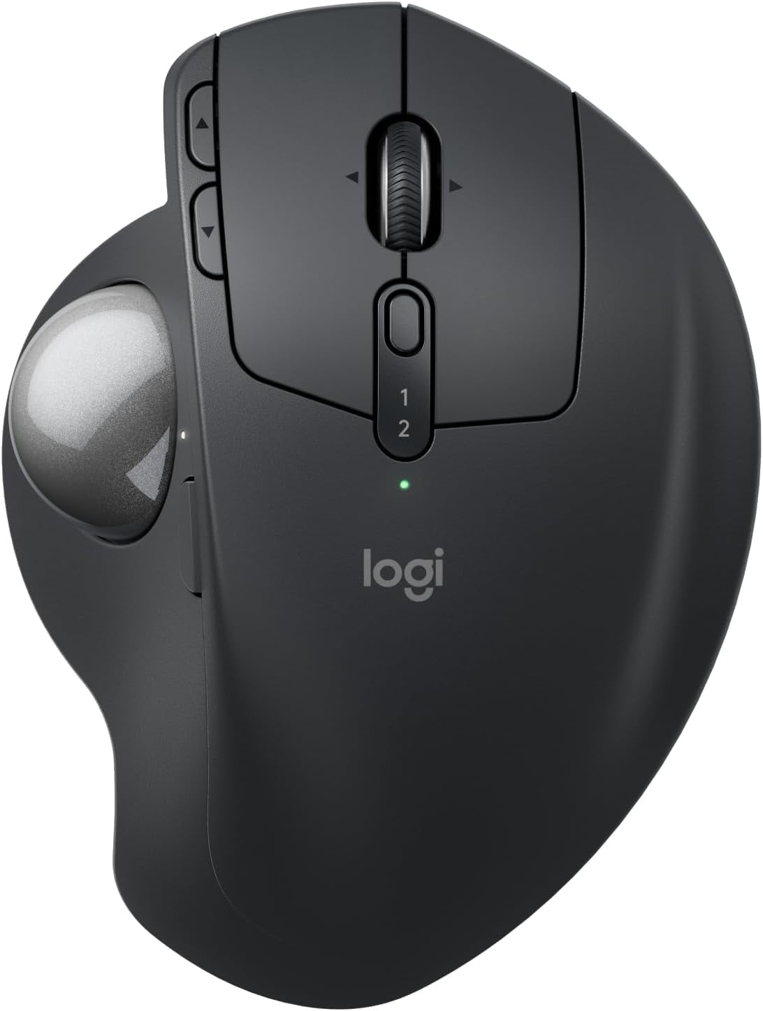 MX Ergo S Advanced Wireless Trackball Mouse, USB-C Rechargeable Ergonomic Mouse with Bluetooth and Encrypted Dongle, 6 Programmable Buttons, for PC/Mac - Graphite