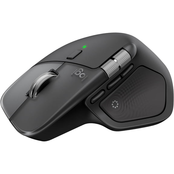 MX Master 4 for Mac, Ergonomic Bluetooth Mouse with Advanced Performance Haptic Feedback, Ultra-Fast Scrolling, USB-C Charging, MacOS, iPadOS, Windows - Space Black
