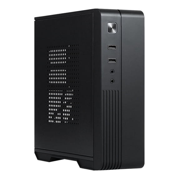 MX02 Mini ITX Computer Case HTPC Host Chassis USB2.0 ITX Enclosure Industrial Control Chassis for Office Business,1 x case,Black