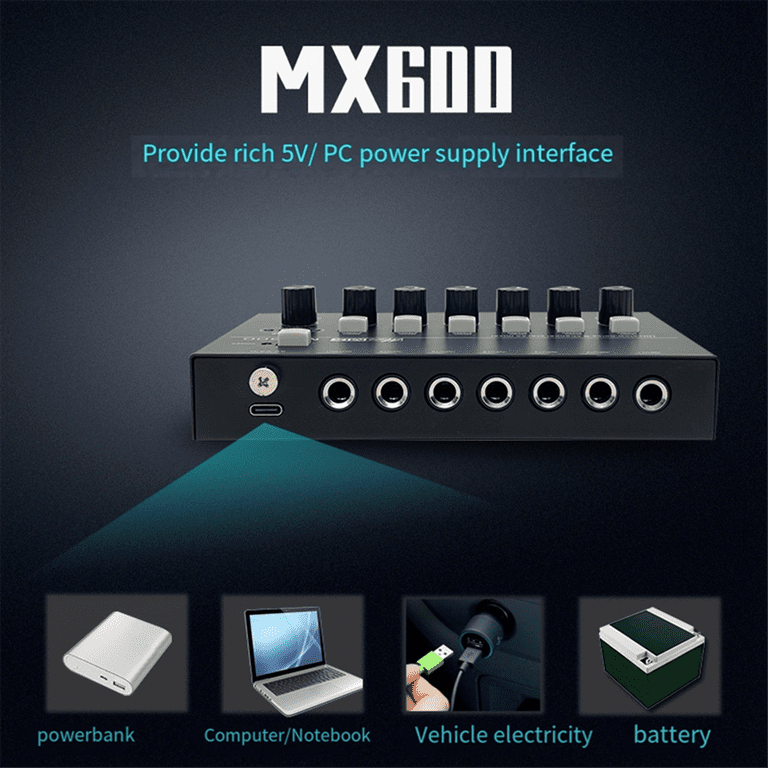 MX600 Ultra Low-Noise 6-Channel Line Mixer Stereo/Single