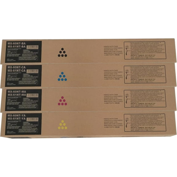 MX61NT MX-61NT MX60NT MX-60NT Toner Cartridge Replacement for Sharp MX-3071 MX-3551 MX-4071 MX-3571 MX-3051 MX-2651 MX-4051 Printer (4-Pack,Black Yellow Cyan Magenta)