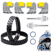 MX8 Pool Cleaner Rebuild Kit - 10-Pack Repair Parts Compatible with Zodiac MX8, MX6, MX8 Elite, MX6 Elite - Includes 2 Tracks R0526100, 4 Scrubbing Brushes R0714400, 2 Drive Shafts & 2 Bearings