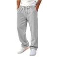 thumbnail image 1 of MXALUOB Cargo Sweatpants for Men Drawstring Open Bottom Loose Fit Trendy Pants with Pocket Solid Color Casual Fall Winter Trousers, 1 of 6