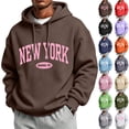 thumbnail image 1 of MXALUOB Hooded Sweatshirts for Men Letter Graphic Warm Fashion Pullover Drawstring Drop Shoulder Fall Winter Hoodies Casual Streetwear, 1 of 6