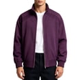 thumbnail image 1 of MXALUOB Men's Bomber Jackets Stand Collar Lightweight Ribbed Tops Elastic Cuff Regular Fit Zip Up Casual Jacket Winter Stylish Daily Wear, 1 of 6