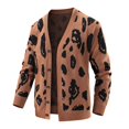 thumbnail image 1 of MXALUOB Men's Cardigan Sweater Leopard Print V Neck Winter Fashion Sweaters Button Up Long Sleeve Casual Tops Soft Warm Coat, 1 of 6