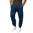 thumbnail image 1 of MXALUOB Men's Cargo Joggers Elastic Waist Drawstring Utility Winter Pants Solid Color Cinch Bottom Casual Trousers with Multi Pockets, 1 of 6