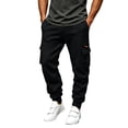 thumbnail image 1 of MXALUOB Men's Cargo Joggers Elastic Waist Drawstring Utility Winter Pants Solid Color Cinch Bottom Casual Trousers with Multi Pockets, 1 of 6