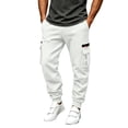 thumbnail image 1 of MXALUOB Men's Cargo Joggers Elastic Waist Drawstring Utility Winter Pants Solid Color Cinch Bottom Casual Trousers with Multi Pockets, 1 of 6