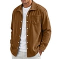 thumbnail image 1 of MXALUOB Men's Corduroy Jackets Button Front Textured Shirt Jacket with Chest Pocket Turn Down Collar Long Sleeve Casual Overshirt, 1 of 5