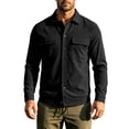 thumbnail image 1 of MXALUOB Men's Corduroy Jackets Button Front Work Jacket with Flap Pockets Long Sleeve Textured Overshirt Regular Fit Casual Workwear, 1 of 6