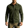 thumbnail image 1 of MXALUOB Men's Corduroy Jackets Button Front Work Jacket with Flap Pockets Long Sleeve Textured Overshirt Regular Fit Casual Workwear, 1 of 6
