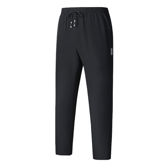 MXALUOB Men's Elastic Waist Pants Quick Dry Drawstring Athletic Pant Regular Fit Open Bottom Outdoor Daily Wear for Gym Running