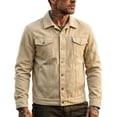 thumbnail image 1 of MXALUOB Men's Fall Jacket Point Collar Stylish Trucker Jackets with Flap Pockets Button Front Casual Workwear Regular Fit Outerwear, 1 of 6