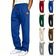 thumbnail image 1 of MXALUOB Men's Open Bottom Sweatpants Slit Hem Straight Leg Sportstyle Pants Drawstring Elastic Waist Casual Pant for Daily Wear, 1 of 6