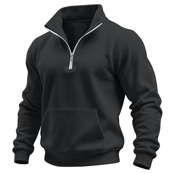 MXALUOB Men's Quarter Zip Pullover Sweatshirts Stand Collar Winter Outerwear with Pockets Long Sleeve Regular Fit Fashion Sweatshirt