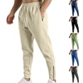 thumbnail image 1 of MXALUOB Men's Running Pants Ankle Zipper Tapered Jogger Pant Elastic Waist Athletic Trousers with Zip Pockets for Training Fitness, 1 of 7