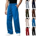 thumbnail image 1 of MXALUOB Men's Wide Leg Sweatpants Open Bottom Straight Leg Drawstring Fashion Pants with Pockets Loose Fit Full Length Athletic Pant, 1 of 7