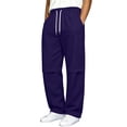 thumbnail image 1 of MXALUOB Open Bottom Sweatpants Men Straight Leg Drawstring Athletic Pants Full Length Loose Fit Pleated Fashion Pant Gym Running Trousers, 1 of 6