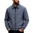 thumbnail image 1 of MXALUOB Plaid Shirt Jackets for Men Checkered Zip Up Point Collar Jacket Elastic Cuff Gingham Loose Fit Stylish Jackets with Pockets, 1 of 6