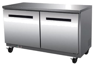 Maxx Cold Double Door Undercounter Freezer, 48.3"W, 12 cu. ft. Storage Capacity, in Stainless Steel (MXCF48UHC)