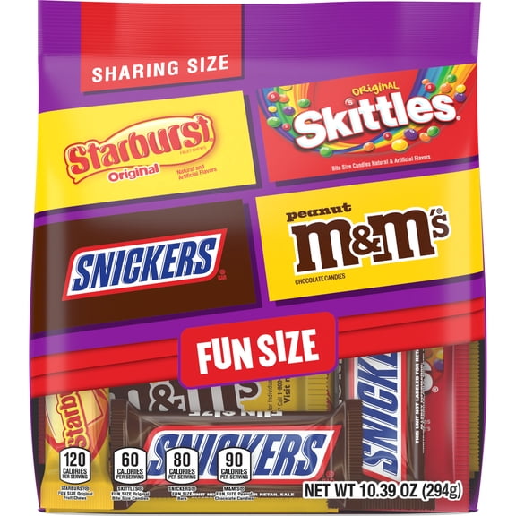 M&M's, Snickers, Skittles & Starburst Fun Size Candy, Sharing Size - 10.39 oz Bag