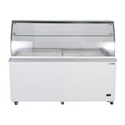 Maxx Cold Curved Glass Ice Cream Dipping Cabinet Freezer, 70W, 20 cu. ft. Storage Capacity, Holds up to 22 Flavor Tubs, in White MXDC-12