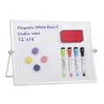 thumbnail image 1 of MXG Double-Sided Magnetic Dry Erase Board with Adjustable Stand, Markers and Eraser, 12x16" Desk Small Whiteboard for Students, Home and Office, 1 of 9